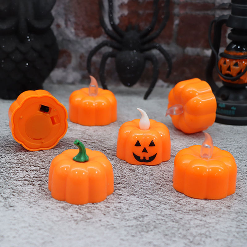 Pumpkin Candle lights Flashing Mini Halloween party home decor Battery decor led light bedside lamp 2023 new arrivals