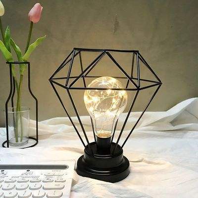 Indoor bed lamp metal cage lamp creative led nightlight atmosphere