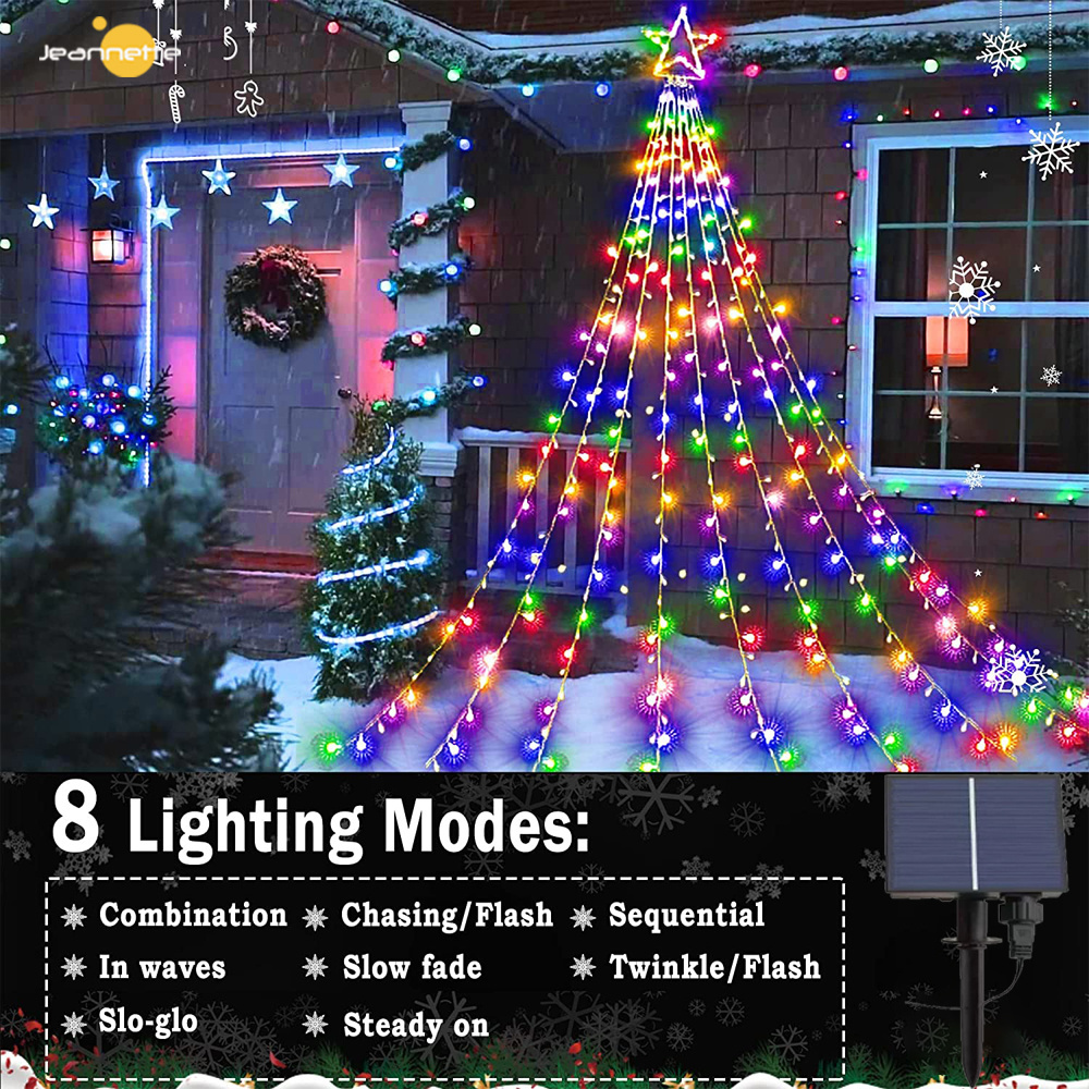 New Fast Delivery Christmas Led Light Decoration Led Waterproof 8 Flicker Mode Cascade Lights