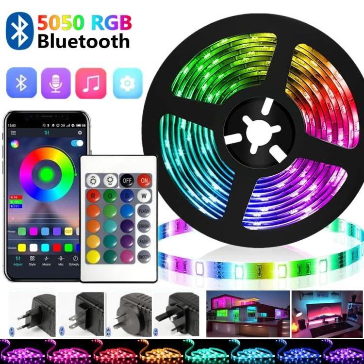 5M 10m USB remote app Bluetooth Syncing music 5V Smart 5050 Room decor Led strip lights