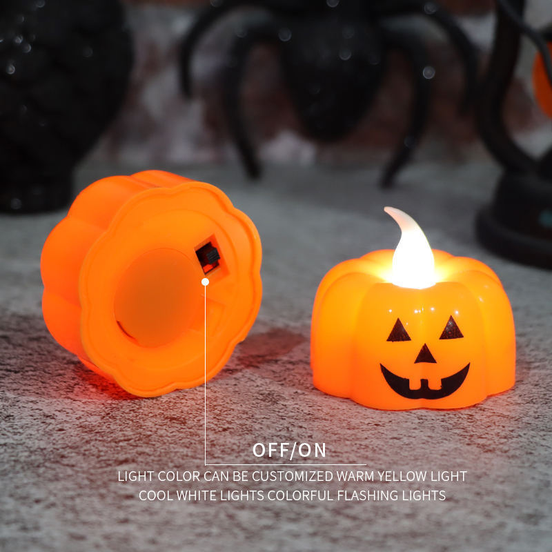 Pumpkin Candle lights Flashing Mini Halloween party home decor Battery decor led light bedside lamp 2023 new arrivals