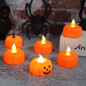 Pumpkin Candle lights Flashing Mini Halloween party home decor Battery decor led light bedside lamp 2023 new arrivals