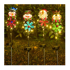 2023 New Santa Claus snowman reindeer solar outdoor waterproof Christmas light party decoration