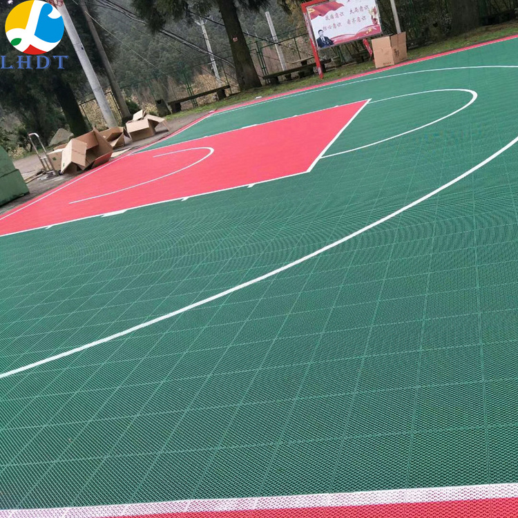 portable flooring PP Outdoor portable pp basketball court plastic tile interlocking removable sport court tiles