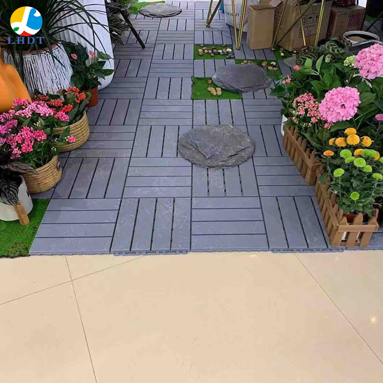 cheap outdoor easy install courtyard gazebo  floor tile wood plastic composite floor tiles