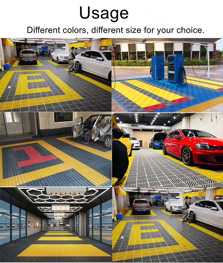 400*400*18mm Anti Slip Interlocking Plastic PVC Floor Garage Tiles for Sale