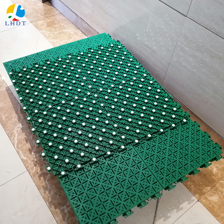 sports high strength environmental anti-slip pp plastic interlocking sports flooring badminton floor mat with buffer