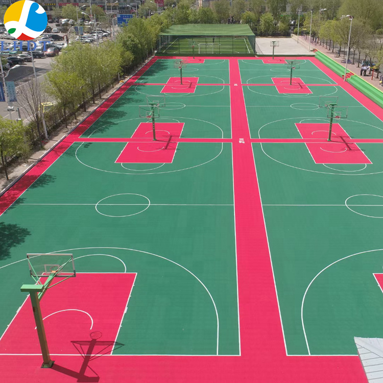 portable flooring PP Outdoor portable pp basketball court plastic tile interlocking removable sport court tiles