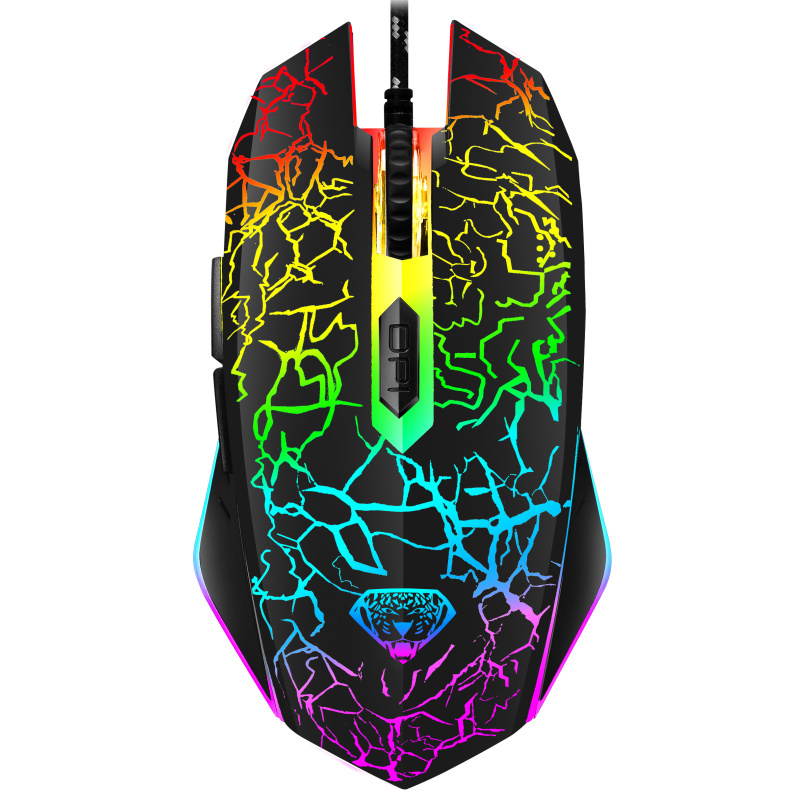 G202 3600DPI Colorful Cracked Glare Hight-performance Wired Computer Gaming Mouse