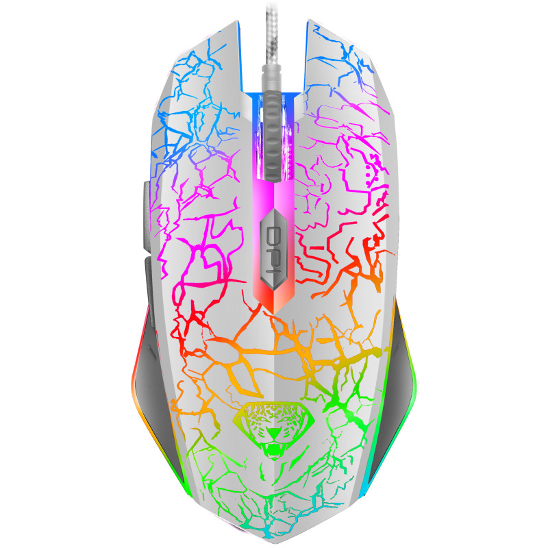 G202 3600DPI Colorful Cracked Glare Hight-performance Wired Computer Gaming Mouse