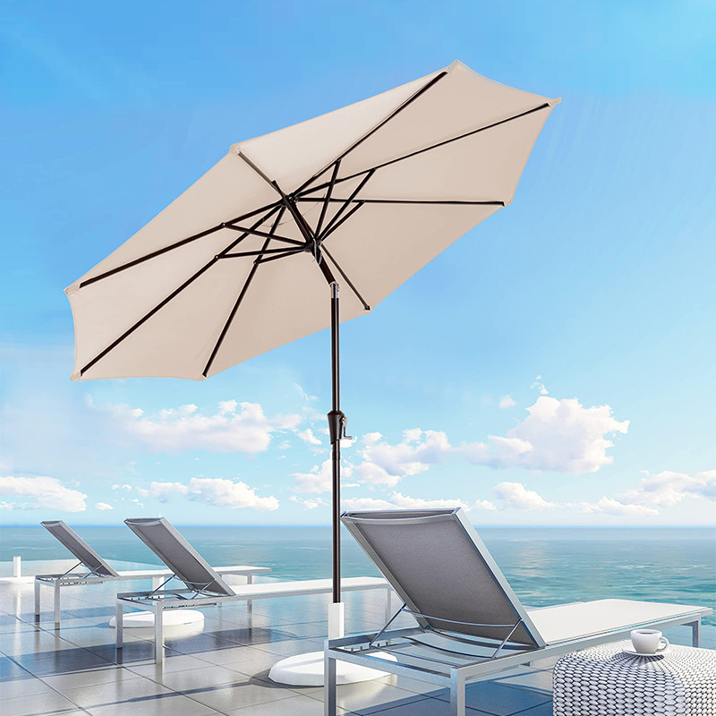 Custom Logo Sun Garden Windproof Straight Outdoor Garden Parasol Umbrella Sombrilla Ombrellone Spiaggia