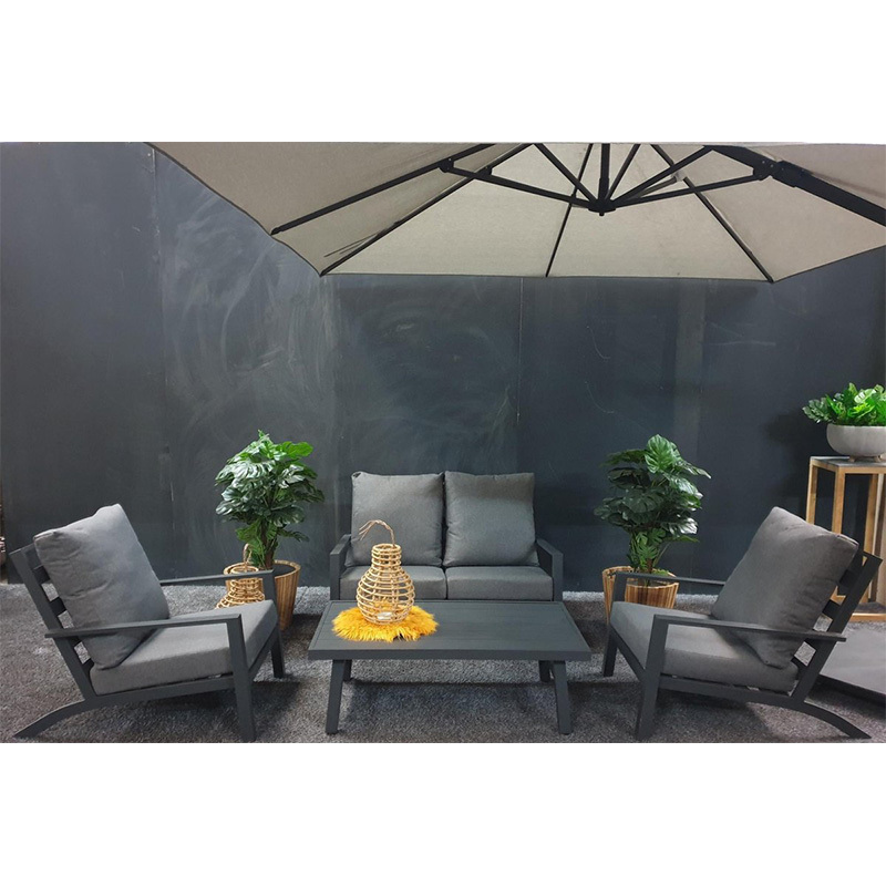 Modern New Leisure Aluminum Conversation Sets With Staple fiber cloth Outdoor Furniture Sofa backyard sofa garden couch