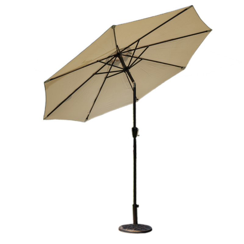 Wholesalewaterproof garden patio sun parasol iron umbrella with push button tilt and crank hot outdoor umbrella