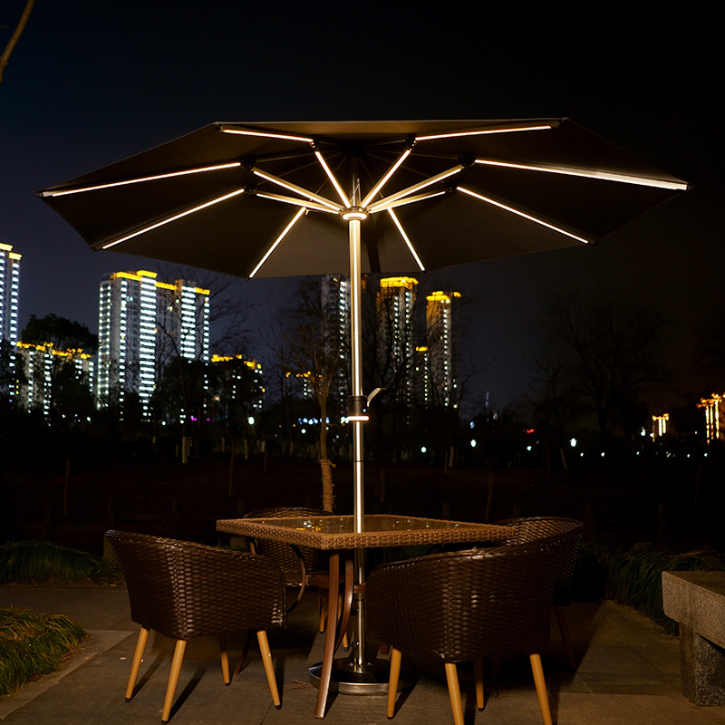 High light Rome pillar LED solar light aluminum pole 48mm Commercially available customized umbrellas