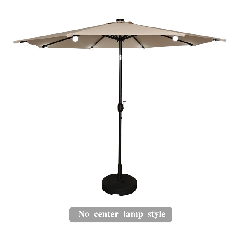 300pcs custom Design Certificate garden sun parasol patio market umbrella with solar light lamp bulb