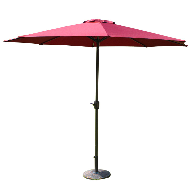 NEW yellow stripe outdoor 2.7m custom remote control patio umbrella garden parasol with  aluminium metal iron frame