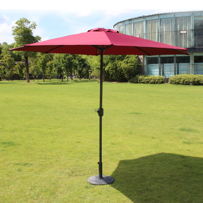 NEW yellow stripe outdoor 2.7m custom remote control patio umbrella garden parasol with  aluminium metal iron frame