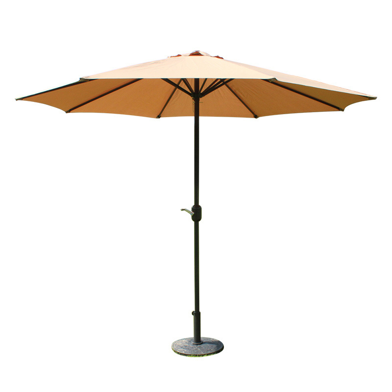 NEW yellow stripe outdoor 2.7m custom remote control patio umbrella garden parasol with  aluminium metal iron frame