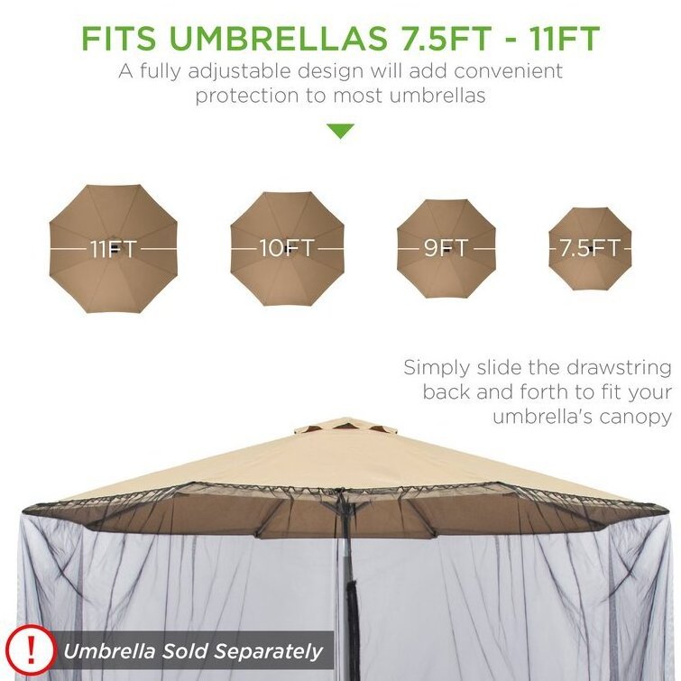 100% Polyester market garden waterproof parasol for table outdoor Umbrella with mosquito nets