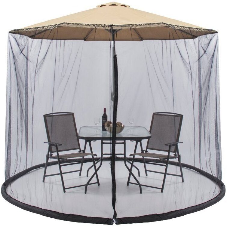 100% Polyester market garden waterproof parasol for table outdoor Umbrella with mosquito nets