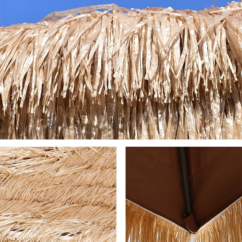 Wholesale New Design Customized Outdoor Umbrella Artificial Thatched Umbrella Patio Parasol Roman Sunshade Straw Umbrella