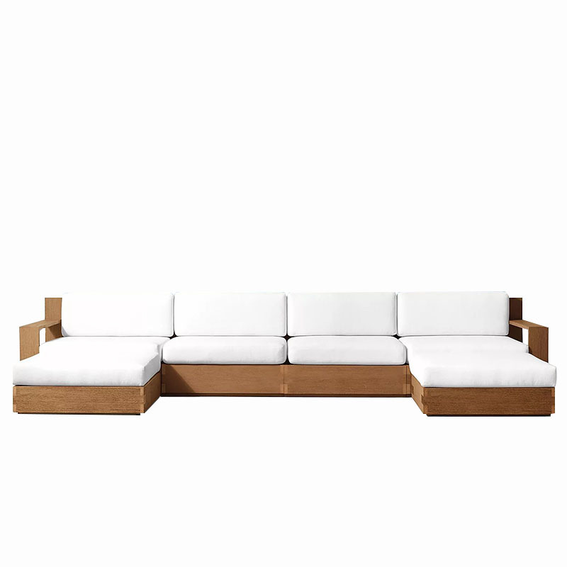 Wholesale Customization High-end Teak Wood Exposed Furniture Outdoor Patio Garden Furniture Sets Modular Sectional Teak Sofa