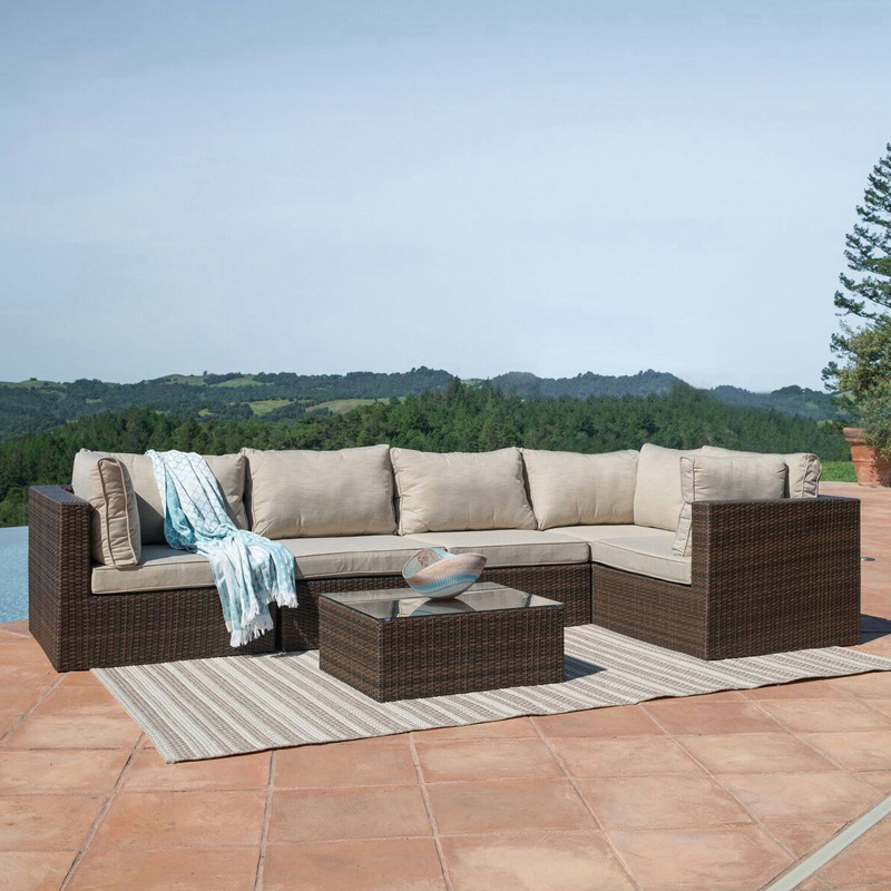 High quality cane garden outdoor best seller plastic wicker sofa set rattan patio furniture