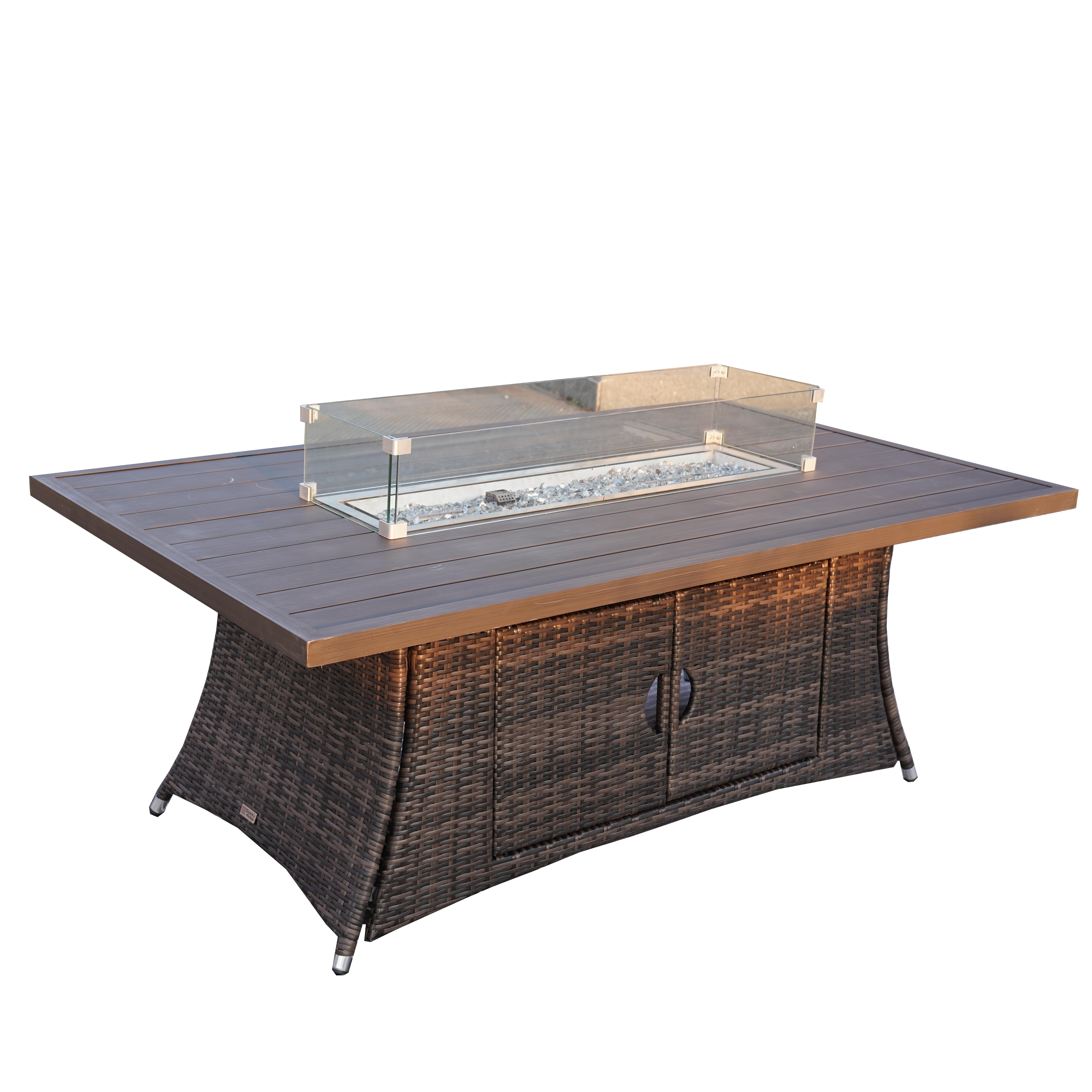 Backyard furniture Modern Outdoor Gas Garden Outdoor Aluminium Fire Pit Dinning Table