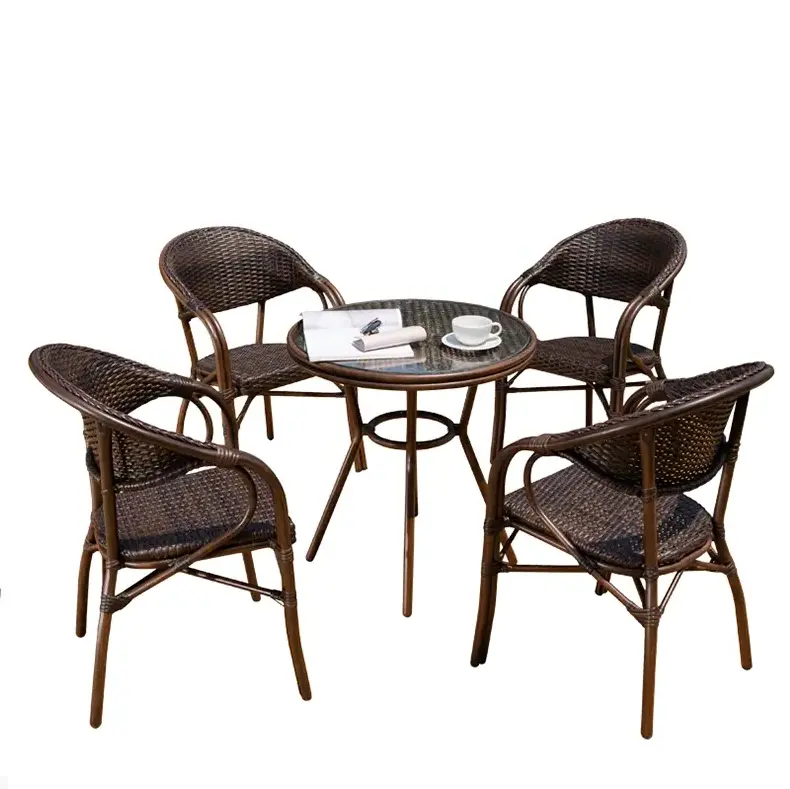 Hot selling concise style A five-piece set of patio tables and chairs Outdoor rattan chairs