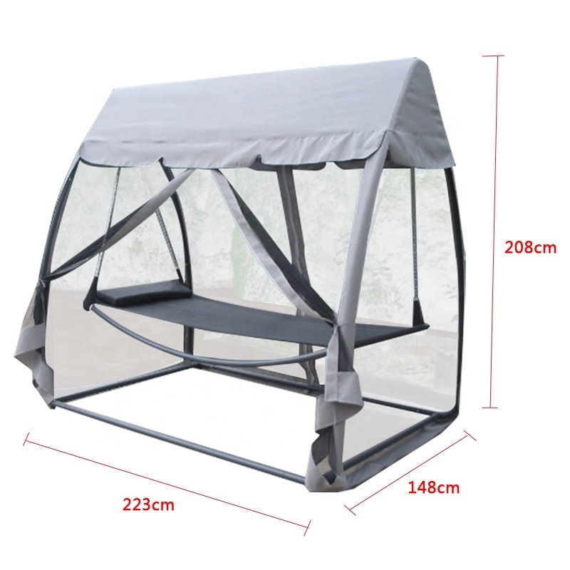 High Quality Swing Bed Chair Garden Roof Outdoor Netting Patio Swings Wrought Metal Hanging Anti-Mosquito