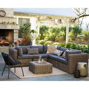 Modern Style L Shape patio Outdoor Sofa Garden Rattan Wicker Furniture Lounge Sets