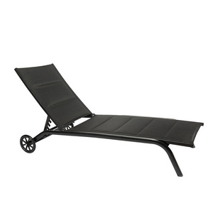 outdoor lounger chair folding beach sun loungers padded garden leisure furniture laying chairs cushion with wheels Pool chair