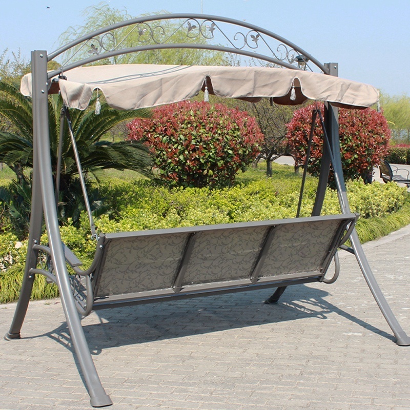 High Quality Garden Swing Sets Beach Metal Patio Wrought Iron Patio Swings 3 Seater bench swing cushion