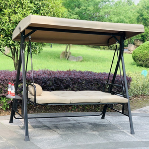 Outdoor Swing Bed Canopy Patio Swing Chair Wrought Iron Steel High Quality Metal Beach Balcony Cushion Garden Furniture