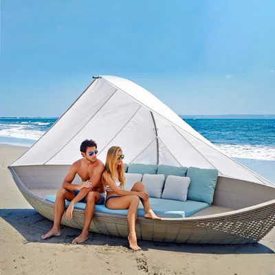 Outdoor 2 Person Daybed  Reclinable Daybed Outdoor sunbed lounge sofa sets chair garden sets wood furniture rattan chaise