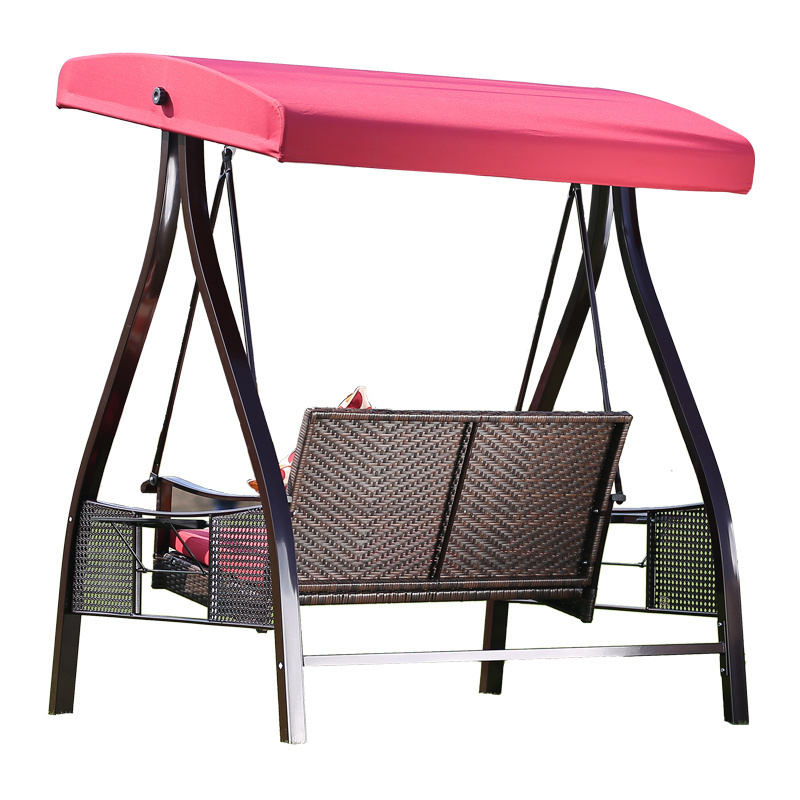 outdoor high quality garden swing chair 2 seater rattan canopy hammock beach metal patio wrought iron patio swings