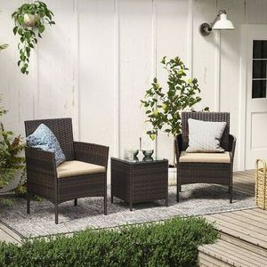 Nordic style garden outdoor natural modern grey/black rattan furniture with armchairs for cafe lounge