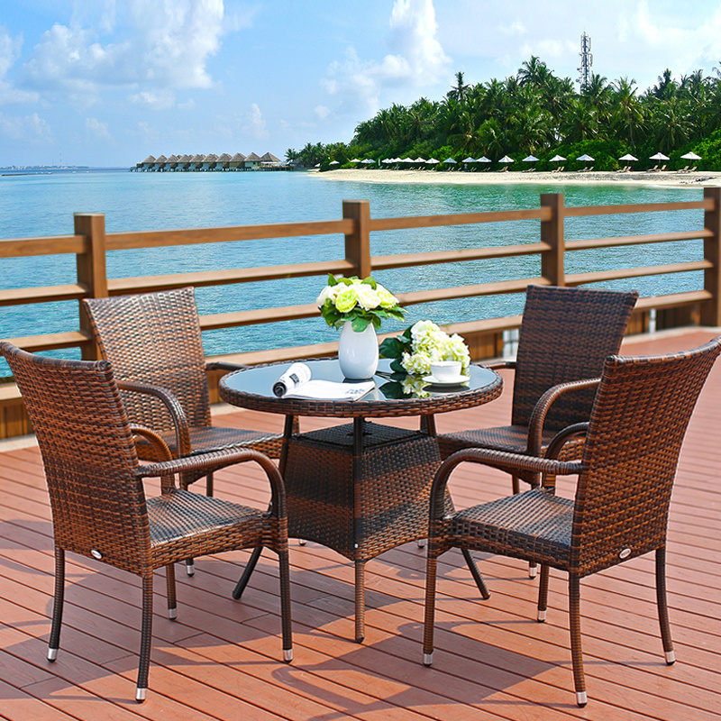 garden furniture french bistro wicker rattan dinning outdoor tables and chairs for events patio