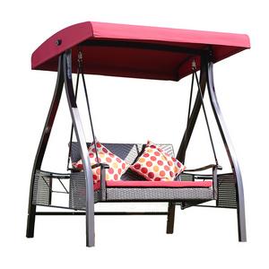 outdoor high quality garden swing chair 2 seater rattan canopy hammock beach metal patio wrought iron patio swings