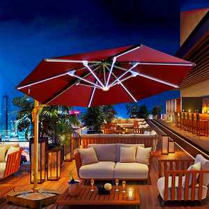 New type restaurant bar sun umbrella waterproof solar outdoor umbrella