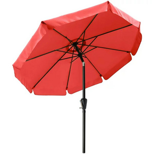 Cheap China Factory Customized Size Outdoor Red Umbrella Manufacturers Patio garden Umbrellas with flap