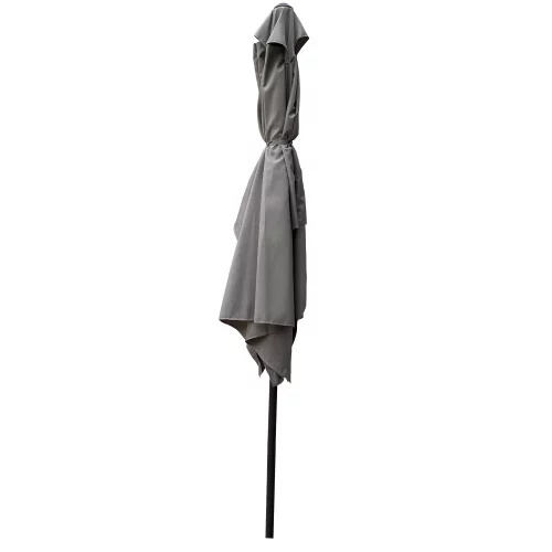 Market Outdoor Patio Umbrella with Push Button Tilt and Crank, Waterproof, UV Protection,LIGHT GRAY