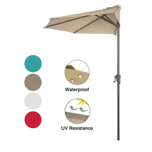 Super September 2.7m Top Quality Garden Special Design Half Round outdoor patio umbrella Dark Khaki