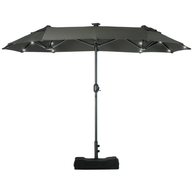 Twin umbrella with led light with base