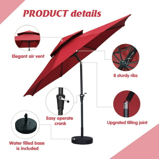 Quick shipping double layer crank umbrella