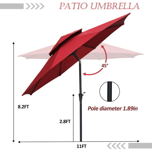 Quick shipping double layer crank umbrella