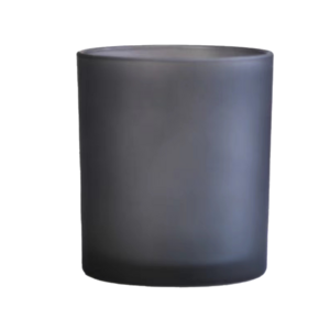 High Quality  Custom Empty 6oz 8oz 10oz 12oz Matte Black Candle Holder Glass Candles Jars With Wooden Lids In Bulk