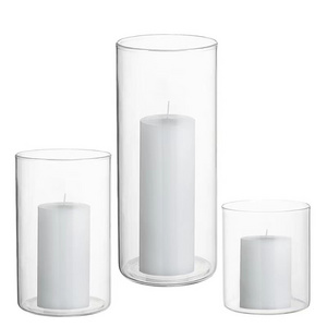 Clear Cylinder Hurri can Glass Candle jars Votive Candle Holders for Wedding Party Decorative Candleholders for Home Decorations