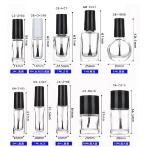 uv gel Glass  empty Nail Polish Bottle With Brush Glass Bottle Packaging with Brush Flat Nail Gel Polish Glass Bottle with pack