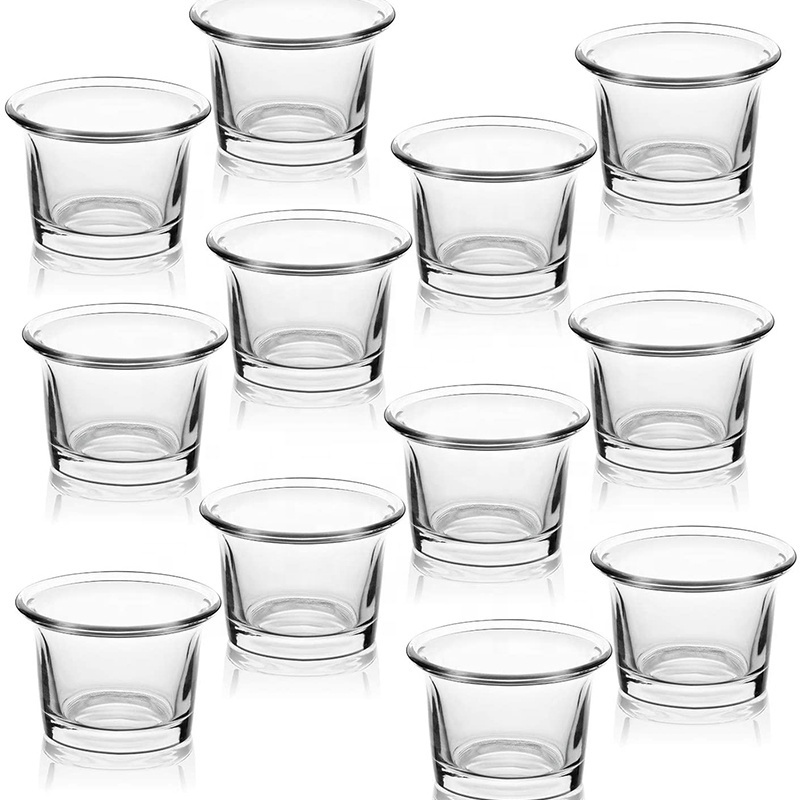 Clear Glass Votive Candle Holder Bulk Set Mini Glass Tea Light Holder for Home Decor